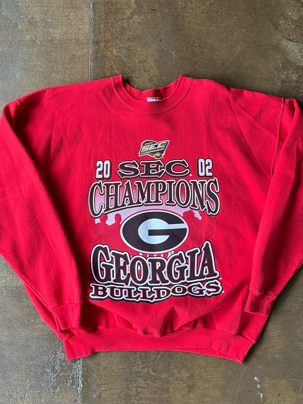 Vintage Y2K 2002 Georgia State SEC Champions Red Fleece Sweatshirt Collegiate XL